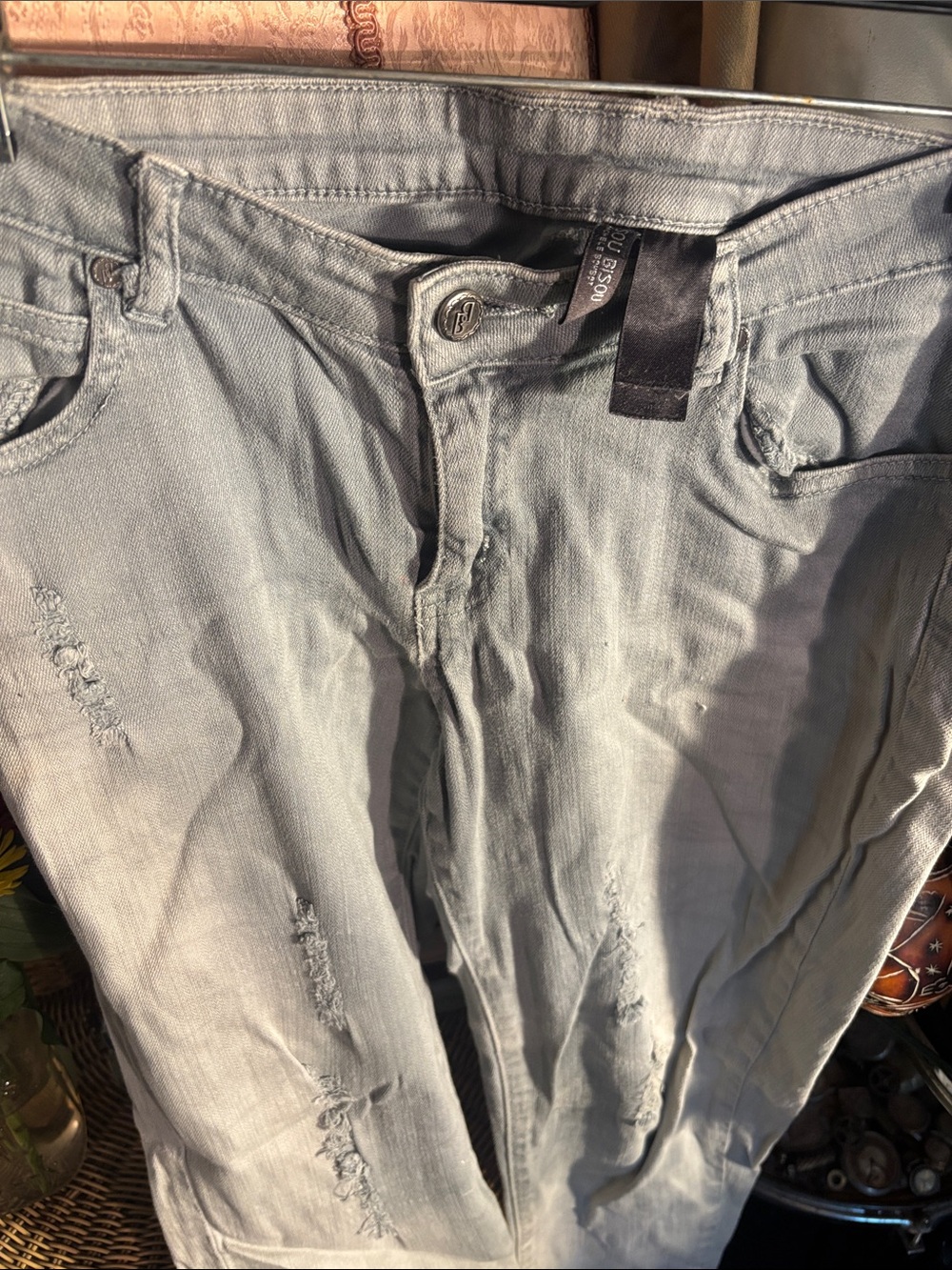 Light Gray Skinny Distressed Women’s Jeans